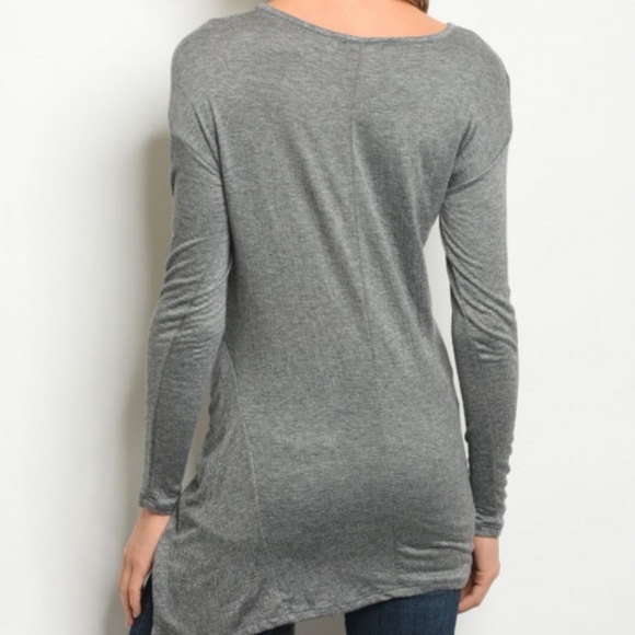 Pretty Tie Front Slub Knit Tunic - Picture 2 of 3